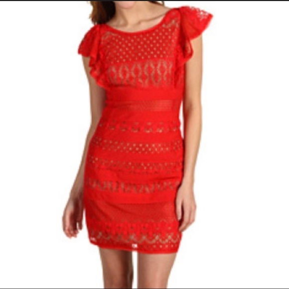 BCBGMaxazria Berry Red Renata Dress - Picture 2 of 8